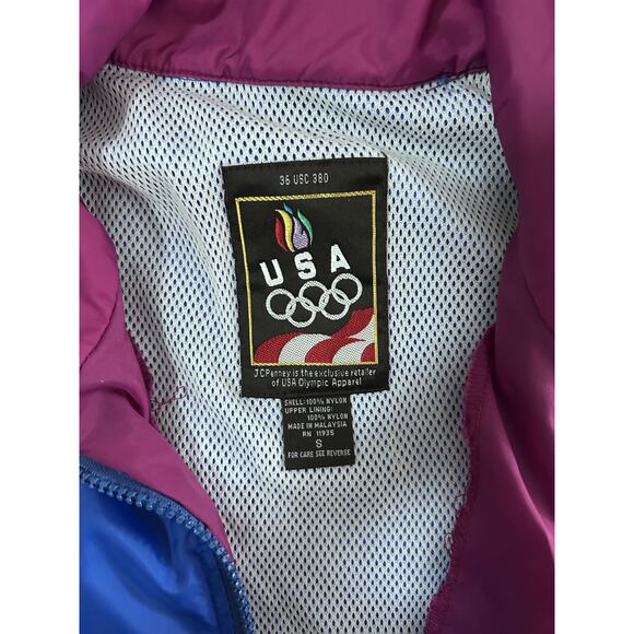 Vintage 90s Olympics USA Windbreaker Full Zip Jacket Retro Sports Size S - Picture 5 of 11